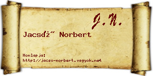 Jacsó Norbert névjegykártya